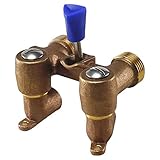 Midline Valve XNW12 Dual Washing Machine Shut Off Valve; for Hot and Cold Water Supply; 1/2 in. SWT x 3/4 in. Hose; Cast Brass