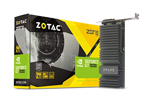 Zotac GeForce GT 1030 Zone, scheda grafica (NVIDIA GT 1030, 2 GB GDDR5, 64bit, Base-Takt 1227 MHz / Boost 1468 MHz, 6 GHz, raffreddato passivo)