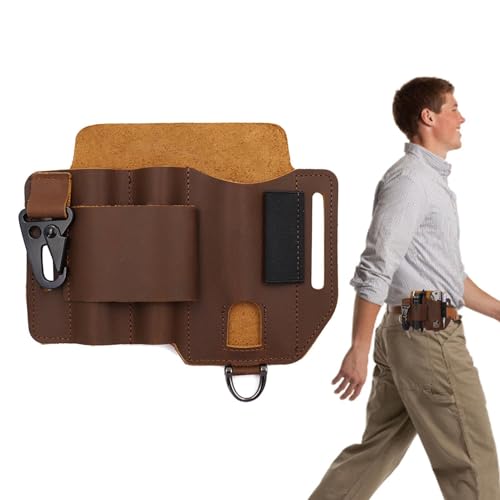 -Vaina de Bolsillo Organizador - Bolsa de, portacuchillos y Herramientas | Funda compacta para Hombre para Linterna, bolígrafo, Llaves y Equipo, Bolsa de cinturón Hecha a Mano
