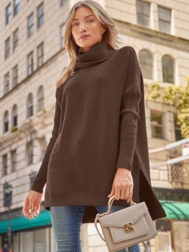 Image of LILLUSORY Womens Turtleneck Oversized Sweaters 2026 Fall Fashion Outfits