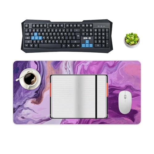 Grand tapis de souris bureau base en caoutchouc sous-main noir 60x30 - 4