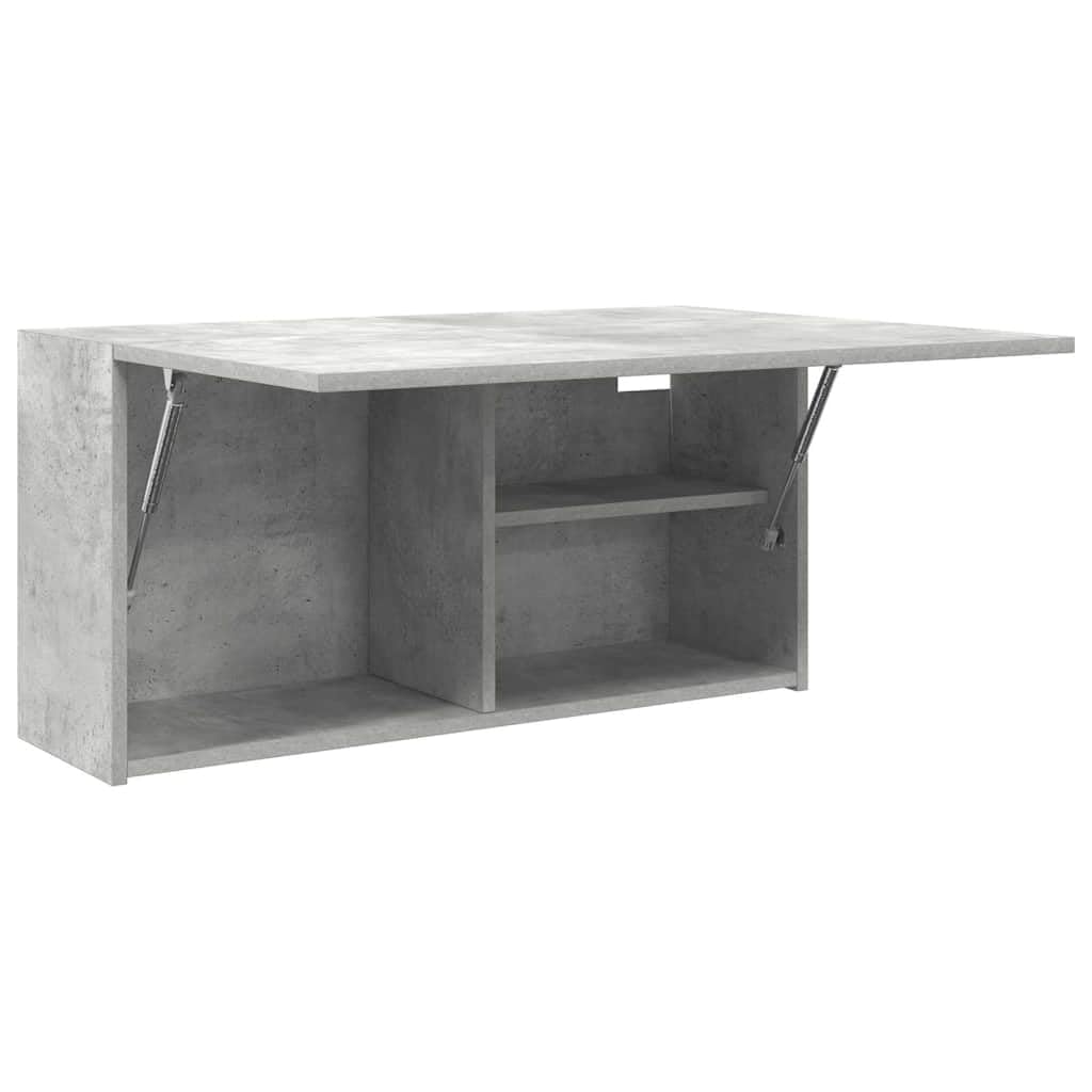 Floating Wall Cabinet, Modern Wood-Grain Wall-Mounted Storage Unit, Hanging Shelf Cabinet for Bathroom, Kitchen and Living Room (80 x 25 x 40 cm)
