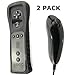 Price comparison product image AMGGLOBAL® 2 x Nunchuck 2 x Remote Nunchuk Controller For Nintendo Wii Remote WII + FREE SILICONE COVER PINK BLACK BLUE WHIE RED Bundle (BLACK)