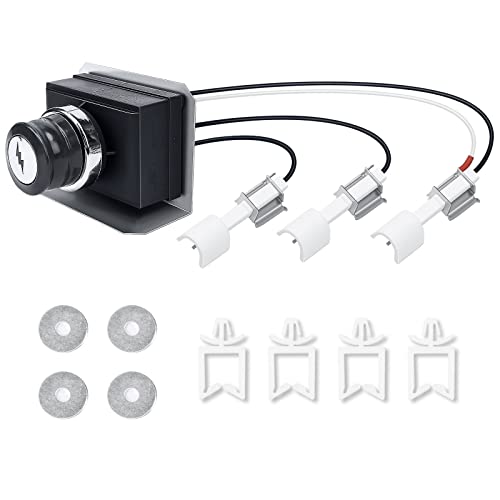 Grisun 17.5 Inch Heavy Duty 7620 Flavorizer Bars And 7628 Igniter For Weber Genesis E-310, E-330, Electronic Igniter For Genesis E320 S310 S320 S330 With Front Control Knobs Gas Grill #TOP6