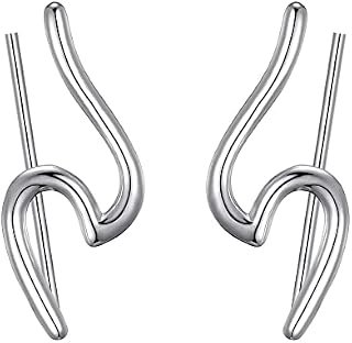 Sterling Silver Wave Climber Earrings