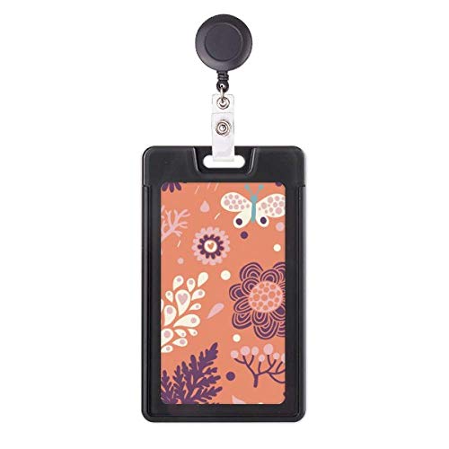 Porte-badge rétractable avec motif de pensée enrouleur badge floral