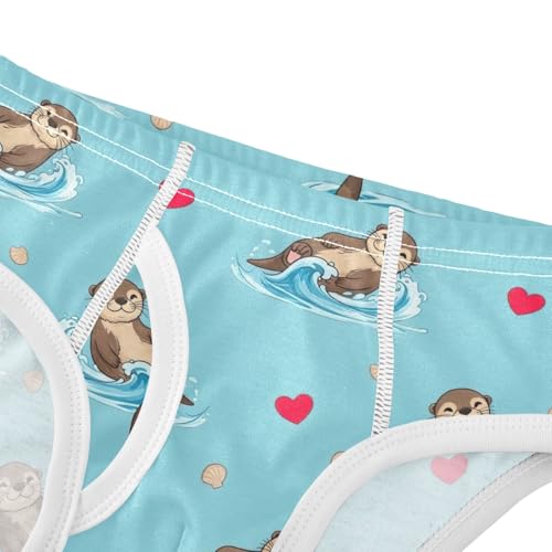 CHIFIGNO Cute Otter Blue Boy Briefs Cotton Boys' Underwear Breathable Soft Briefs Underwear4