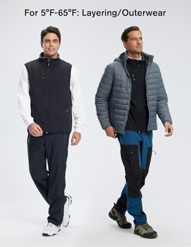 fit space Men's Lightweight Vest Softshell Sleeveless Windproof Jacket with Zipper Pcoket Cycling Travel Hiking Running Golf3