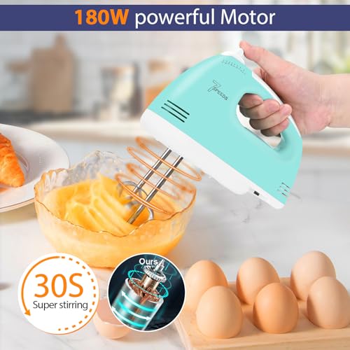 Hand Mixer Electric 7 Speeds, Lychee Portable Kitchen Aid Mixer Handheld Blender with Beaters, Whisks and Dough Hooks for Easy Whipping, Baking, Cake (Green) by Lychee - Image 3