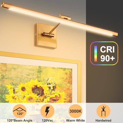Xbuyee LED Picture Lights for Paintings, 24.4inch, 3000K Warm White by Xbuyee - Used condition - Image 2