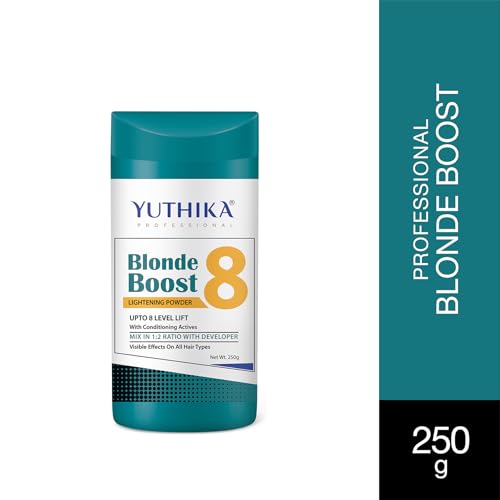 Image of Yuthika Professional Blonder Powder for Hair 250g, Blonde Boost Hair Lightning Powder with Conditioning Actives, Upto 8 Levels Lift, Visible Effect on All Hair Types