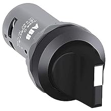ABB C3SS1-10B-20 Compact Selector Switch, 3-pos Fixed A&B&C, Short Handle, Black, Non-Illuminated, Black Plastic, 2NO ABB1SFA619210R1026