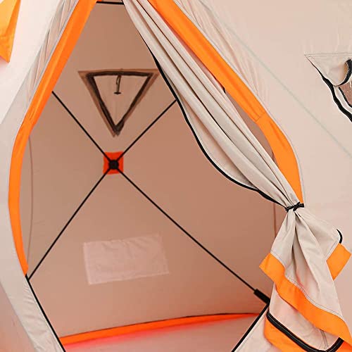 Camping Tent Pop-Up Ice Fishing Shelter 3-4 Person Portable Ice Shanty Tent For 3-4 Person Ice Fishing Tent W/Carrier Bag And Ice Anchors Tents (Color : Orange, Size : 180X180X200Cm) #TOP3