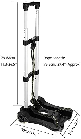 GUDLAK Trolley Cart Aluminum Folding Portable Luggage Cart Travel Hand Truck/Heavy Duty Hand Trucks (80LB)