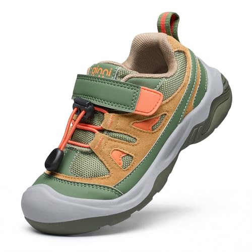 Anti-collision Non-slip Athletic Trekking Walking Trail Running Shoes For Toddler/little Kid/big Kid Olive Green