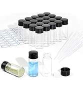 ETTSNU 10ml Clear Glass Vials with Screw Caps and plastic Stoppers,Small Lab Sample Vials with Li...