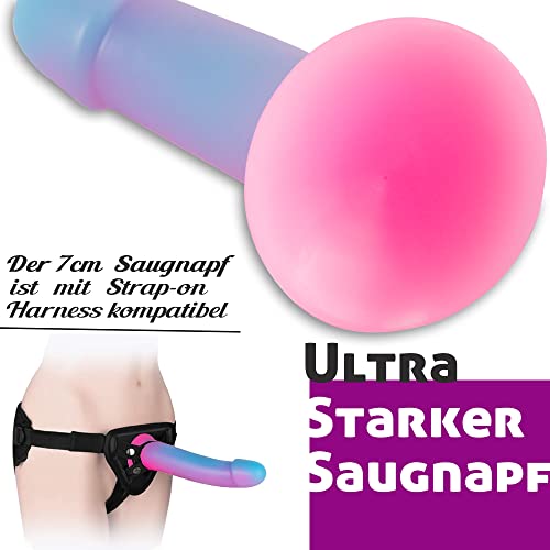 7 Inch Silicone Realistic Dildo,Colorful Glowing Penis Toy For Vaginal And Anal Sex,Adult Sex Toy For G-Spot And Prostate Orgasm,Lifelike Dick With Strong Suction Cup Compatible With Strap-On Harness #TOP3