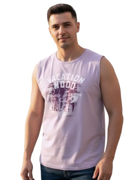 rigo Stylish Cotton Printed Vest T-Shirt for Men | Round Neck,Regular Fit, Sleeveless T-Shirt Vest for Men | Casual Innerwear Sando for Men & Boys - Perfect for Workouts Gym, Vacations, and Beaches-picture-20