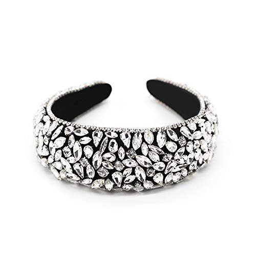 QTMY Wide Headbands Fashion Women Baroque Crystal Gemstone Hair Accessories Head Band Fashion Headwear Hairbands for Women