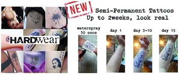 Hand-Ink Tattoo Collection 1 sheet + 1 FREE | Stick n Poke Large | Lasts 1 to 2 weeks | Fool Friends | Temporary Tattoo | A5 sheets