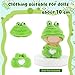 WALLFID Pin for Love 10cm Mini Doll Clothes Outfits, Plush Animal Hoodie Jumpsuit Costume, Collectible Accessories for Styling, Photography, Display and Keepsake (No Doll Included) (Green Frog)