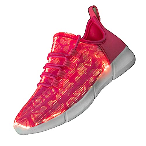 Image of LED Fiber Optic Shoes Light Up Sneakers for Women Men Luminous Trainers Flashing Sneakers for Festivals, Christmas, Halloween, New Year Party with USB Charging, White