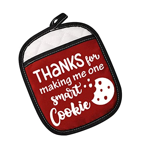 Teacher Appreciation Gift Thanks For Making Me One Smart Cookie Pot Holder Back To School Teacher Gift (Smart Cookie Red) #TOP4