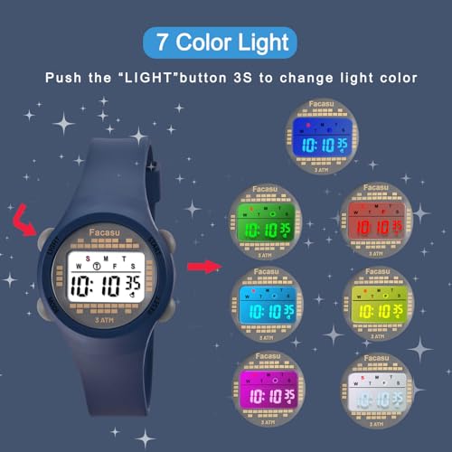 Image of Kids Digital Watch for Girls Boys,Children's Waterproof Colorful Light UP Outdoor Sport Watch with Stopwatch Alarm-Kids Gifts for Girls Boys