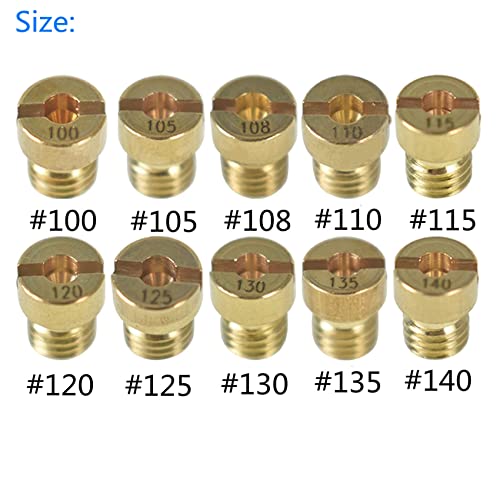 10Pcs 100 105 108 110 115 120 125 130 135 140 Carburetor Main Jet Kit Replacement For Oko Cvk Round Style Main Jet Kit #TOP3