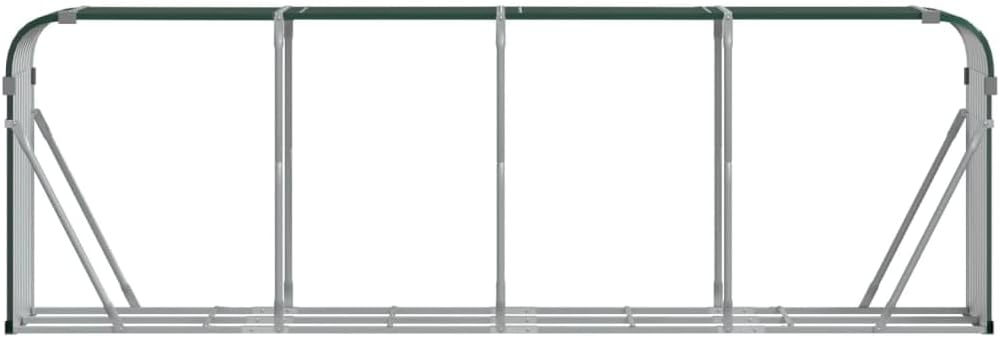 vidaXL Green Patio Log Holder/Firewood Rack - Sturdy Galvanized Steel Outdoor Wood Storage