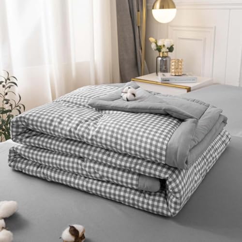 Dessus De Lit 2/1 Personnes en Cotton Couvre Lit Matelassé Patchwork, Gris Blanc Boutis Couvre-Lit Léger Couverture De Lit Jeté De Lit Multifonction Léger (Color : A, Size : 200 * 230cm)