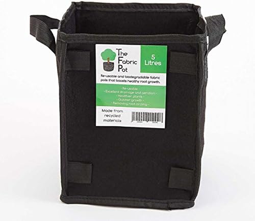The Fabric Pot Hydroponics Fabric Pot Breathable Pots Container Grow Bag Plant Litre UK (5L, Black Square)
