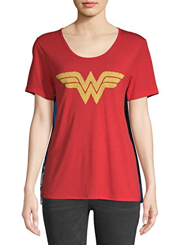 T-shirt Wonder Woman DC Comics avec cape amovible pour cosplay geek taille S