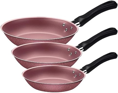 Jogo de Frigideiras 3 Pçs Caribe Rose Gold em Alumínio Antiaderen...