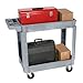 Deluxe Plastic Service Cart with 2 Shelves and Casters, 30x16