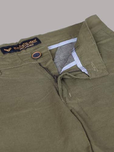 Image of Majestic Man Premium Cotton Slub Slim Fit Comfortable Solid Stylish Trousers