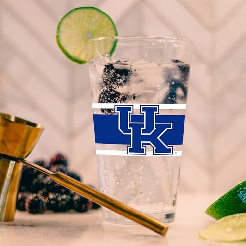 Image of Logo Brands NCAA 16 oz Pint Glass - Durable Glass With Bold Team Color- Chip-Resistant Rim Drinkware For Fans, Tailgates, Home Bars & Everyday Use
