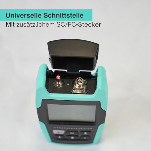 QIIRUN TM530 Optical Power Meter lwl Optisches Leistungsmessgerät mit visueller Fehlersuche Stromversorgung über wiederaufladbaren Akku, 4-in-1 optischer Leistungsmesser mit VFL RJ45 FC/SC-Anschlüssen