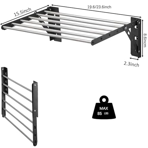 Étendoir à linge mural 60 cm extensible pour salle de bain et piscine - 8