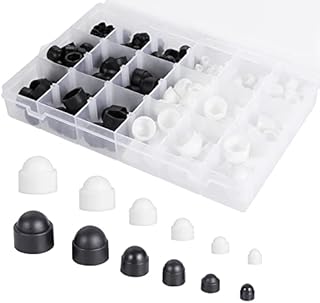 Fippy 300PCS Bolt Dome Caps Covers Plastic Dome Nut Kit Hex Nut Protection Caps Covers with Storage Box for Protecting Hexagon Bolt M4 M5 M6 M8 M10 M12