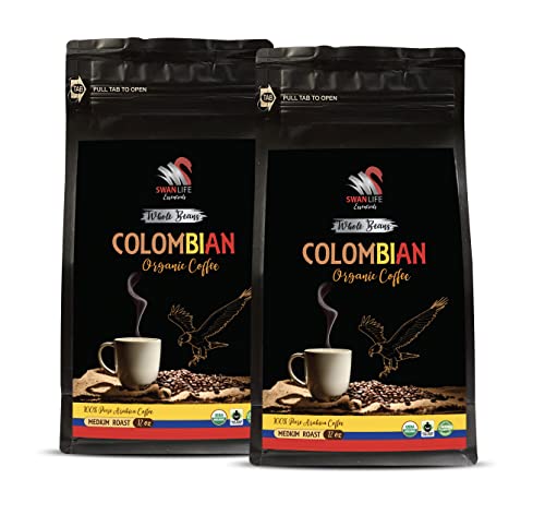Café en grano colombiano tueste medio, 2 bolsas 24 oz