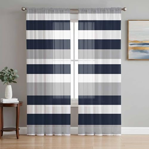 Ianokkcant Sheer Curtains 63 Inch Length 2 Panels Set for