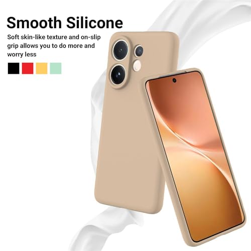 Image of DIZORO Microfiber Candy Back Cover Case for Vivo V60 5G / V60e 5G / Vivo T4 Pro 5G Soft Silicone Rubberized Case with Camera Protection (TPU, Sand Pink)