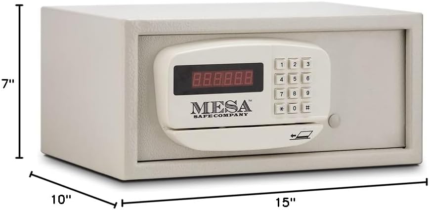 Mesa Safe Company Model MH101 Residential and Hotel Electronic Burglary Safe, Cream