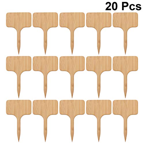 Abaodam 20Pcs Plant Labels T Shape for Decorative Miniature Decors Garden Plaque Ornaments for Indoor and Outdoor Use
