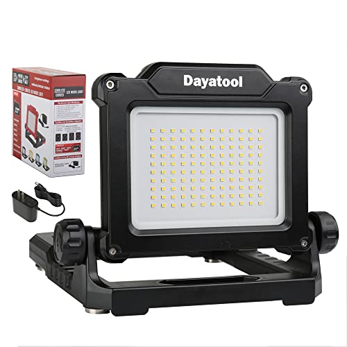 Cordless-25W-4000lm-LED-Magnetic-Work-Light-Compatible-for-Makita-Dewalt-Milwaukee-Bosch-Black-and-Decker-Porter-Cable-Stanley-18-20V-Battery-Black-AC-Power-Adapter-Included Cordless 25W 4000lm LED Magnetic Work Light Compatible for Makita, Dewalt, Milwaukee, Bosch, Black and Decker, Porter Cable, Stanley 18-20V Battery, Black (AC Power Adapter Included) - Image 1
