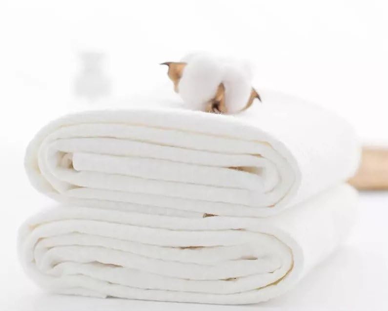 Premium Disposable White Cotton Towel for Travel and Camping - Soft, Portable, and Hygienic Bath Towels - 80gsm - Size 70x140 cm - Ideal for Outdoor Activities and Spa - Highly Absorbent and Durable