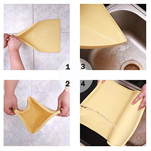 Hubulk Dog Feeding Mat,Silicone Pet Food And Water Bowl Placemat,Dishwasher, High Raised Edge To Prevent Spills,Nonslip Waterproof Tray To Stop Messes On Floor (19"X12"X0.5", Yellow) #TOP5