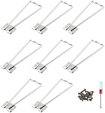 Jersvimc 8 piezas de caballete de marco plateado, soporte para foto de hierro, soporte de metal para caballete de fotos con destornillador y