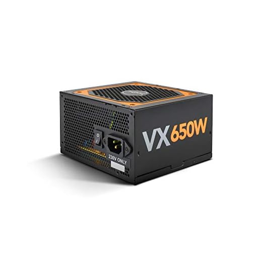 Nox Urano VX 650W -NXURVX650BZ- Fuente de alimentación 650W, certificado 80 PLUS Bronze, ventilador 120mm con control PMW, cables planos extralargos, color negro